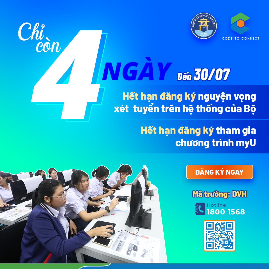 CHỈ CÒN 4 NGÀY ĐĂNG KÝ NGUYỆN VỌNG VÀ THAM GIA THÀNH VIÊN MYU 