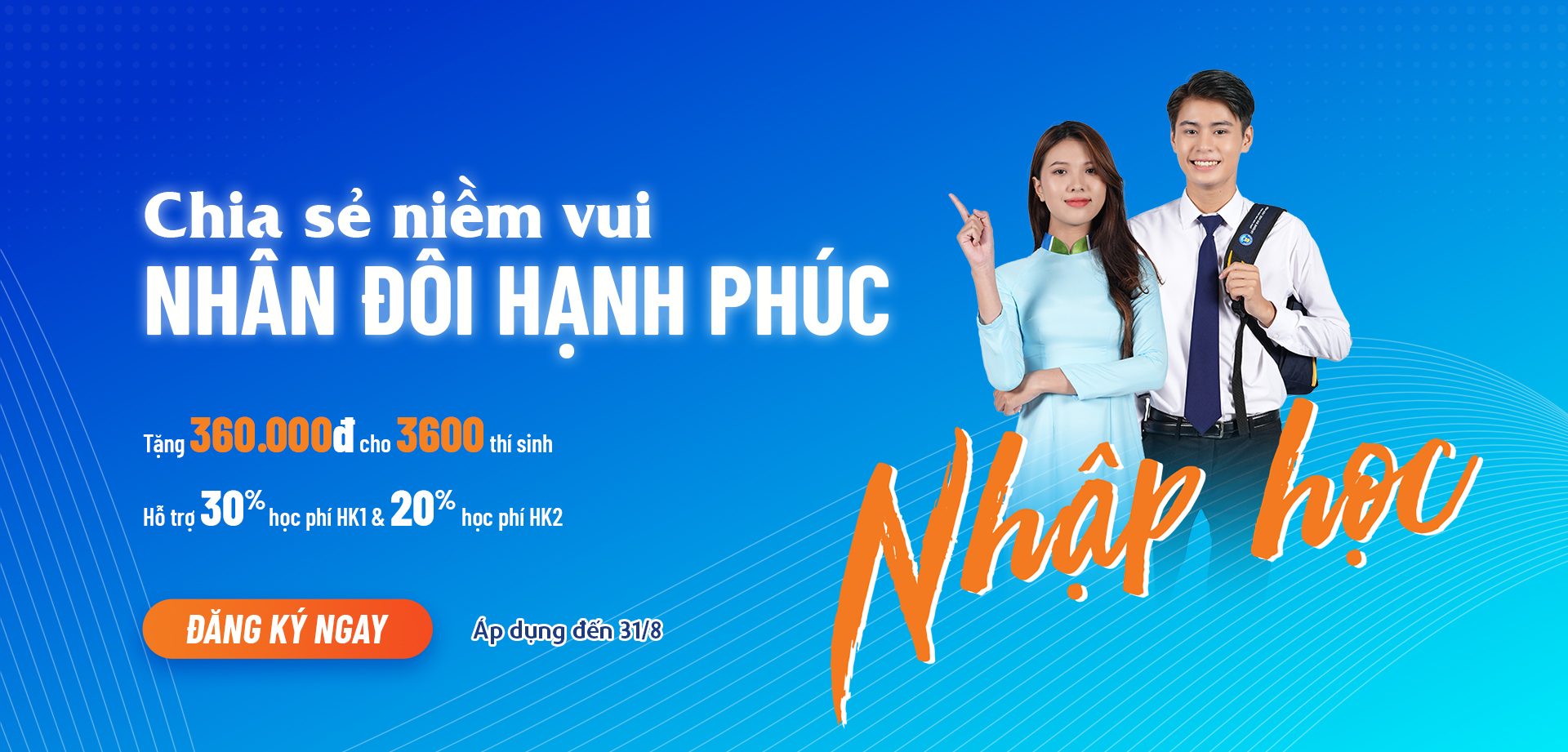 CHIA SẺ NIỀM VUI, NHÂN ĐÔI HẠNH PHÚC - TẶNG 360.000Đ CHO 3600 THÍ SINH CHƯA THAM GIA MYU ĐẾN LÀM THỦ TỤC NHẬP HỌC SỚM NHẤT