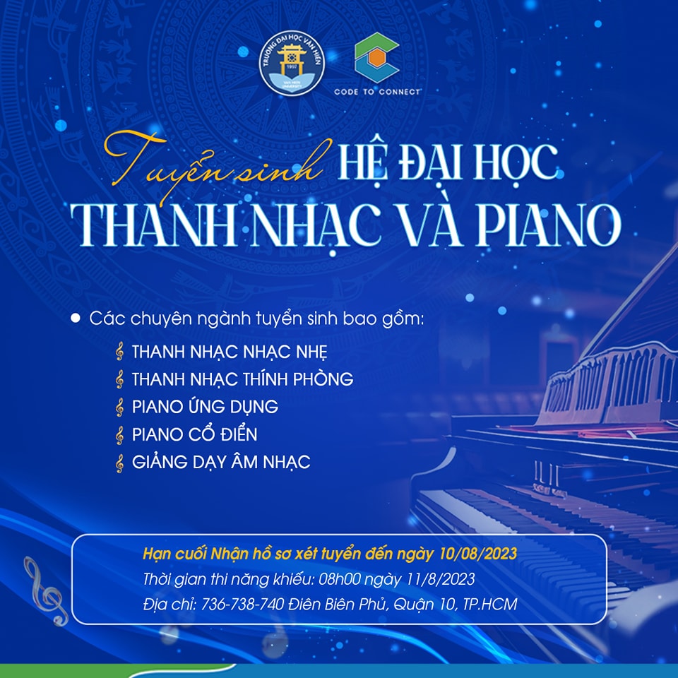 TUYỂN SINH BỔ SUNG NGÀNH THANH NHẠC & PIANO 