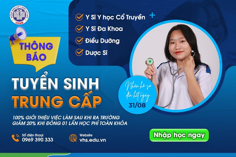 TUYỂN SINH TRUNG CẤP KHỐI NGÀNH SỨC KHỎE NIÊN KHÓA 2023 - 2026