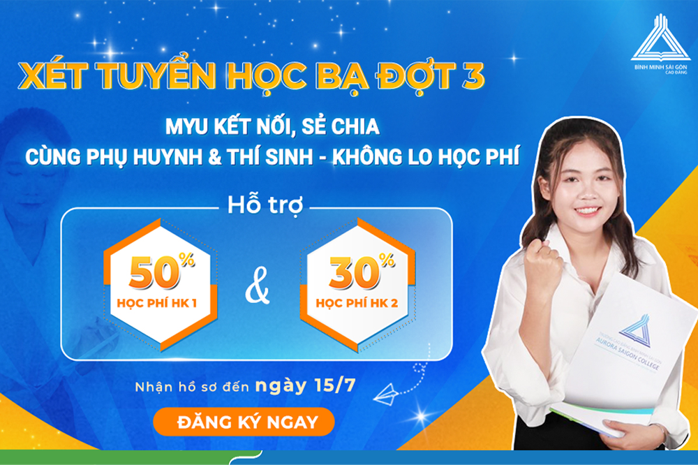 THÔNG BÁO CHÍNH SÁCH NHÂN VĂN – HỖ TRỢ HỌC PHÍ NĂM 2023 CỦA TRƯỜNG CAO ĐẲNG BÌNH MINH SÀI GÒN